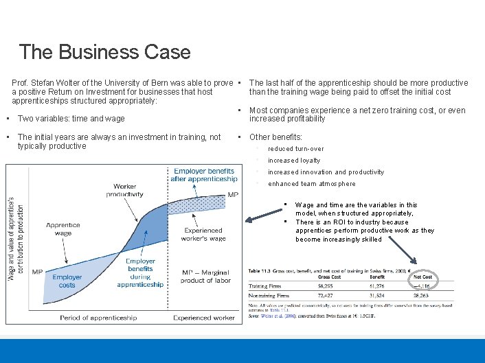 The Business Case Prof. Stefan Wolter of the University of Bern was able to