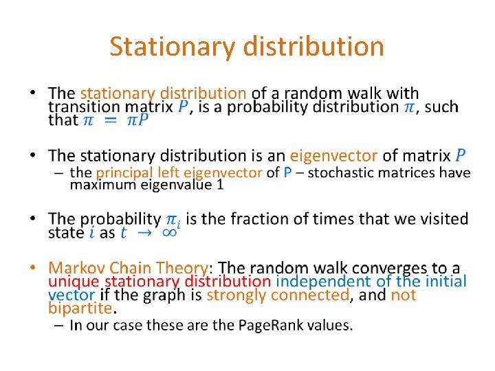 Stationary distribution • 