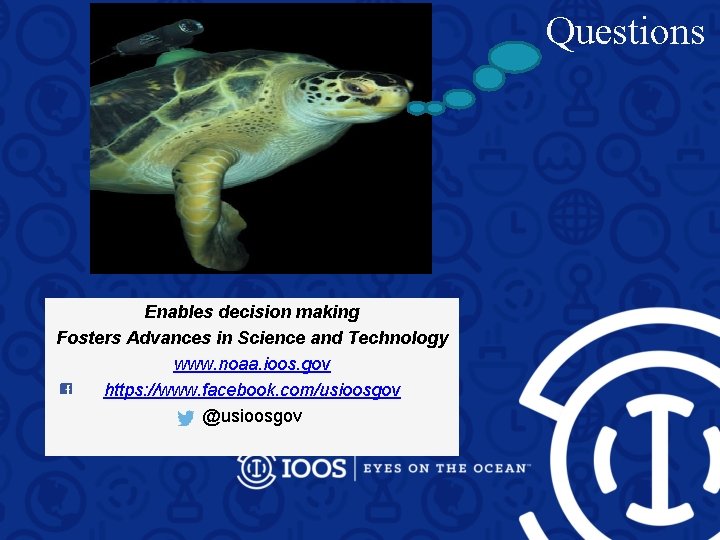 Questions Enables decision making Fosters Advances in Science and Technology www. noaa. ioos. gov