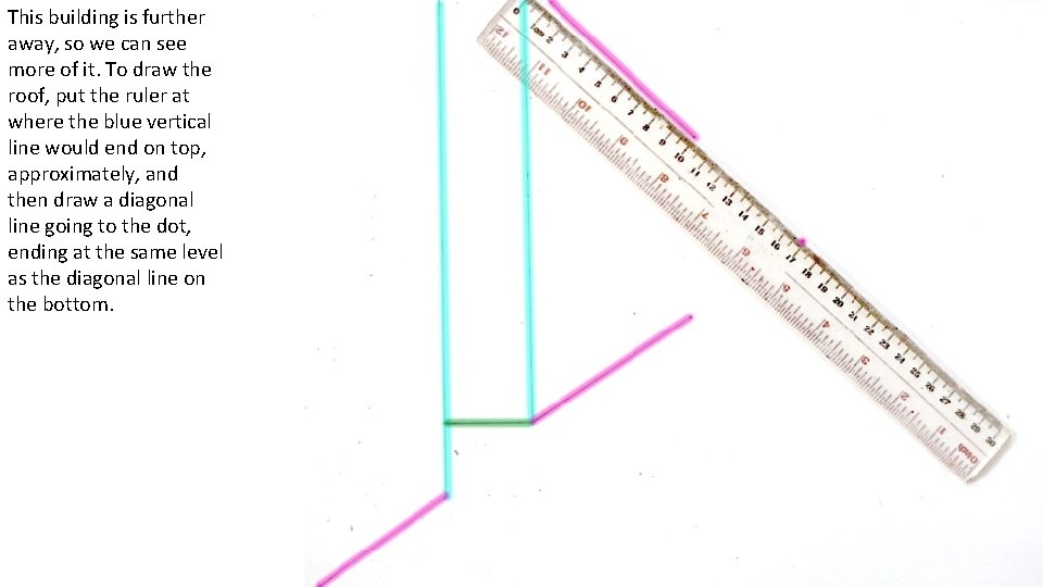 This building is further away, so we can see more of it. To draw