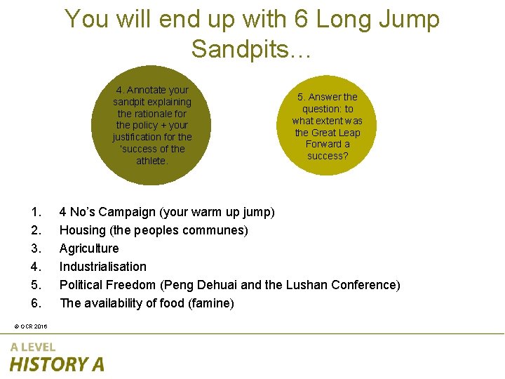 You will end up with 6 Long Jump Sandpits… 4. Annotate your sandpit explaining