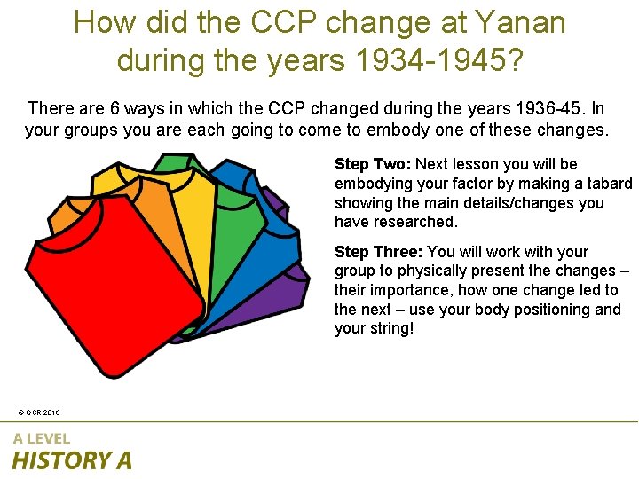 How did the CCP change at Yanan during the years 1934 -1945? There are