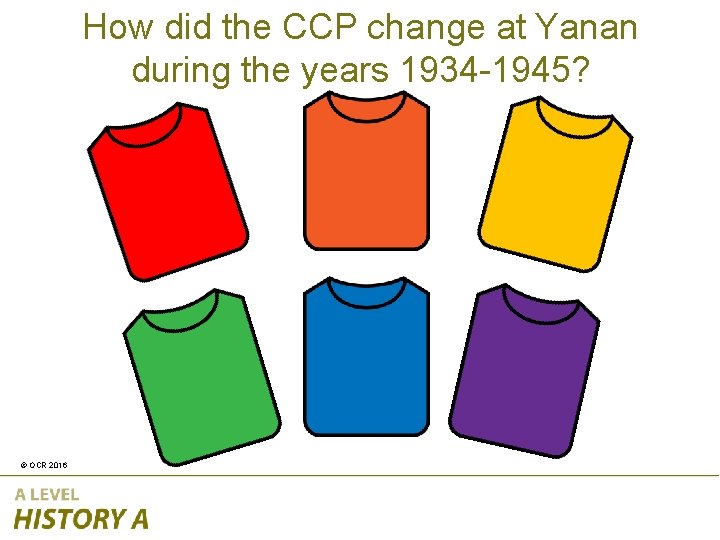 How did the CCP change at Yanan during the years 1934 -1945? © OCR