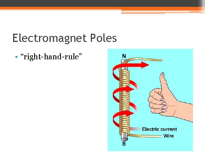 Electromagnet Poles • “right-hand-rule” 