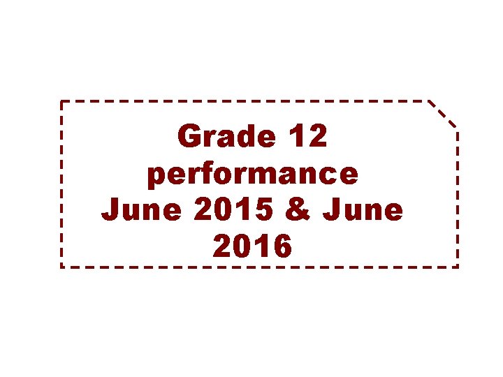 Grade 12 performance June 2015 & June 2016 