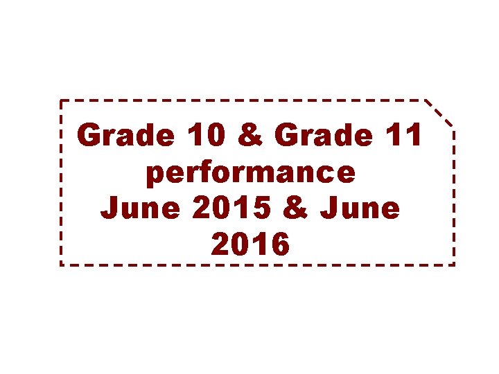 Grade 10 & Grade 11 performance June 2015 & June 2016 