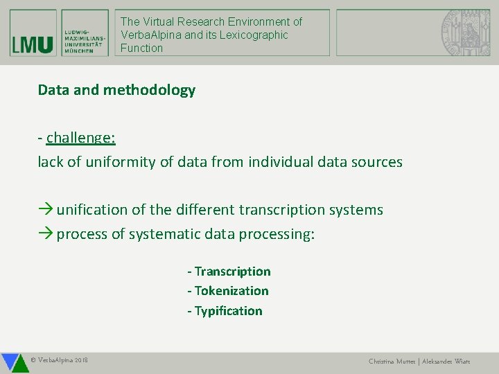 The Virtual Research Environment of Verba. Alpina and its Lexicographic Function Data and methodology