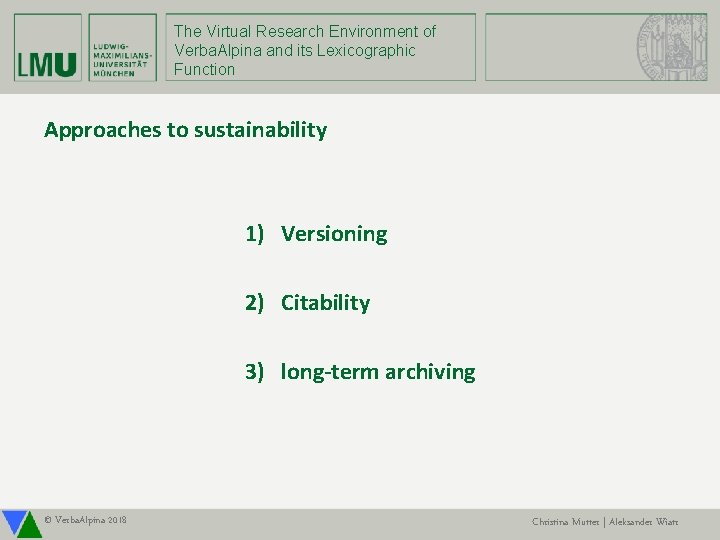 The Virtual Research Environment of Verba. Alpina and its Lexicographic Function Approaches to sustainability