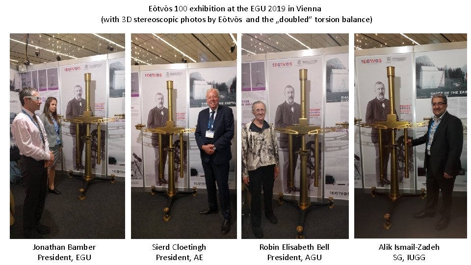 Eötvös 100 exhibition at the EGU 2019 in Vienna (with 3 D stereoscopic photos