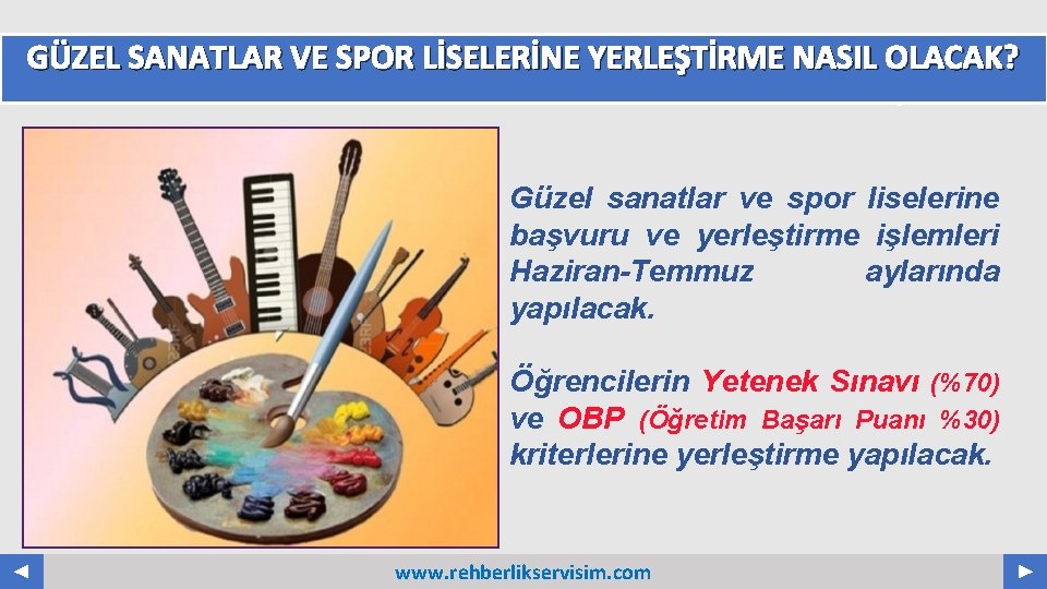 GÜZEL SANATLAR VE SPOR LİSELERİNE YERLEŞTİRME NASIL OLACAK? Your Log o COMPANY NAME ABS.