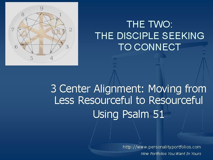 THE TWO: THE DISCIPLE SEEKING TO CONNECT 3 Center Alignment: Moving from Less Resourceful THE TWO: THE DISCIPLE SEEKING TO CONNECT 3 Center Alignment: Moving from Less Resourceful