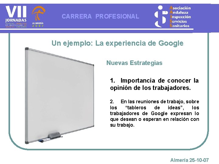 CARRERA PROFESIONAL Un ejemplo: La experiencia de Google Nuevas Estrategias 1. Importancia de conocer