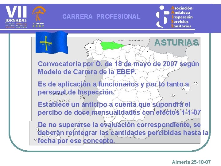 CARRERA PROFESIONAL ASTURIAS Convocatoria por O. de 18 de mayo de 2007 según Modelo