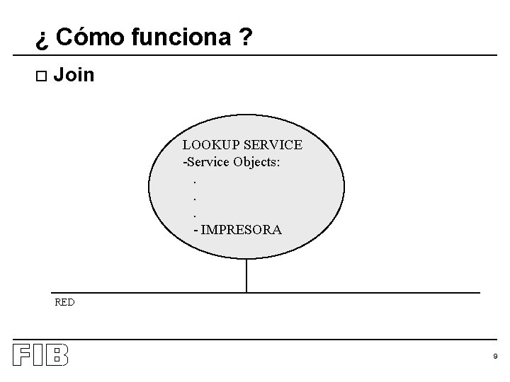 ¿ Cómo funciona ? o Join LOOKUP SERVICE -Service Objects: . . . -