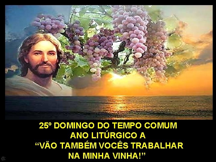 25º DOMINGO DO TEMPO COMUM ANO LITÚRGICO A “VÃO TAMBÉM VOCÊS TRABALHAR NA MINHA
