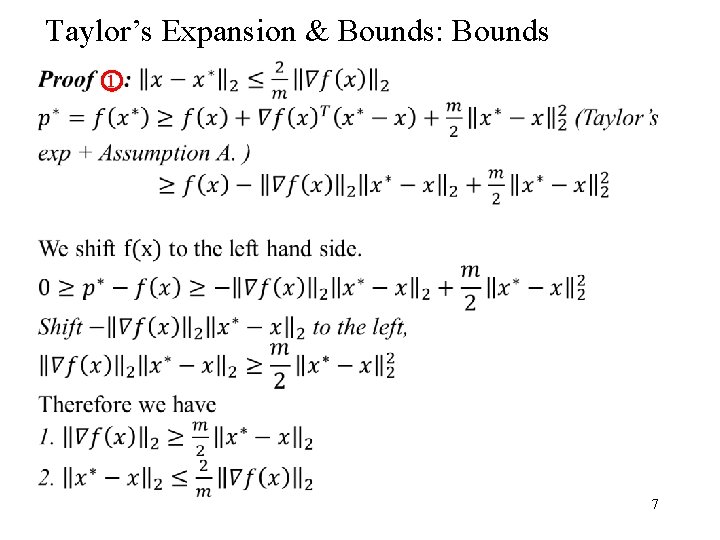 Taylor’s Expansion & Bounds: Bounds 1 7 