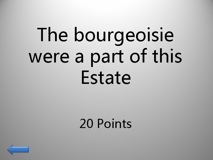 The bourgeoisie were a part of this Estate 20 Points 