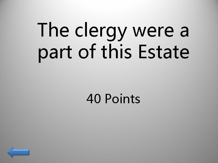 The clergy were a part of this Estate 40 Points 