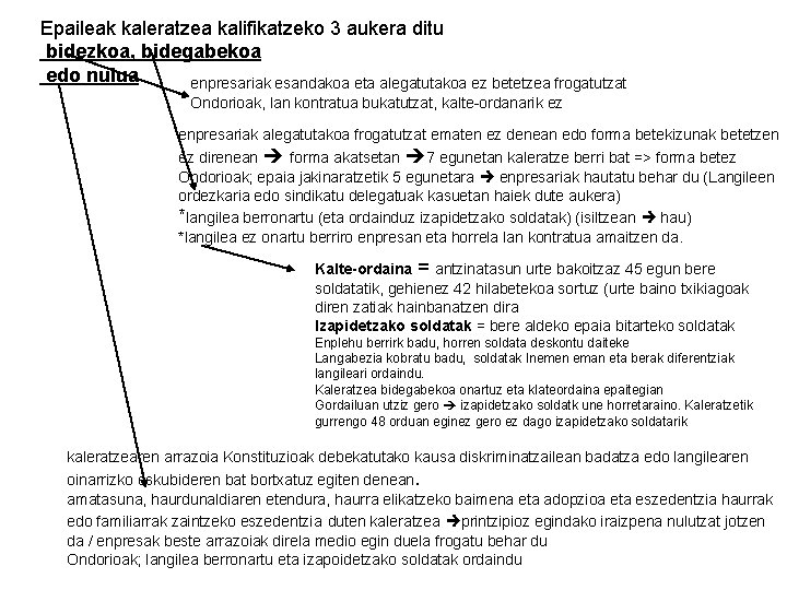 Epaileak kaleratzea kalifikatzeko 3 aukera ditu bidezkoa, bidegabekoa edo nulua enpresariak esandakoa eta alegatutakoa