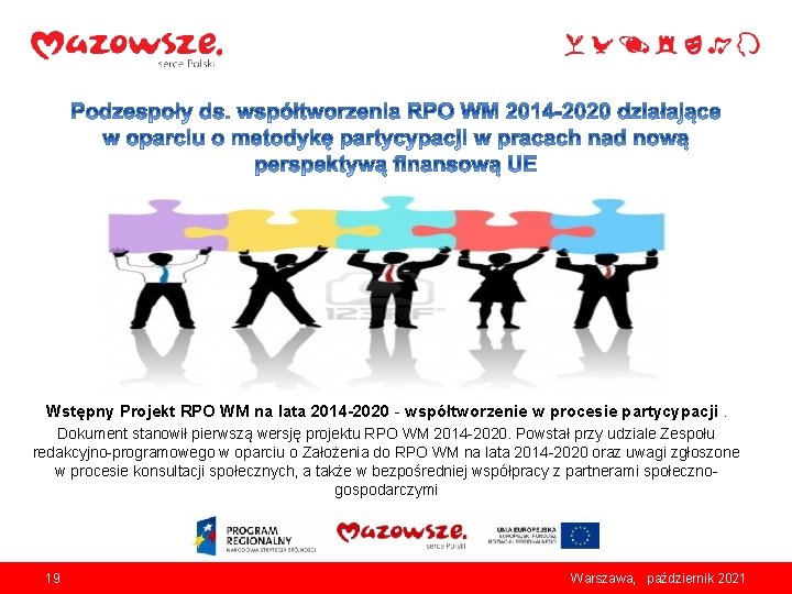 Wstępny Projekt RPO WM na lata 2014 -2020 - współtworzenie w procesie partycypacji. Dokument