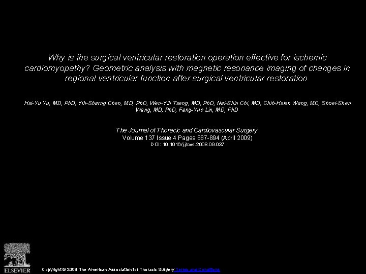 Why is the surgical ventricular restoration operation effective for ischemic cardiomyopathy? Geometric analysis with