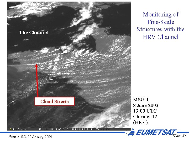 The Channel Cloud Streets Version 0. 3, 20 January 2004 Monitoring of Fine-Scale Structures