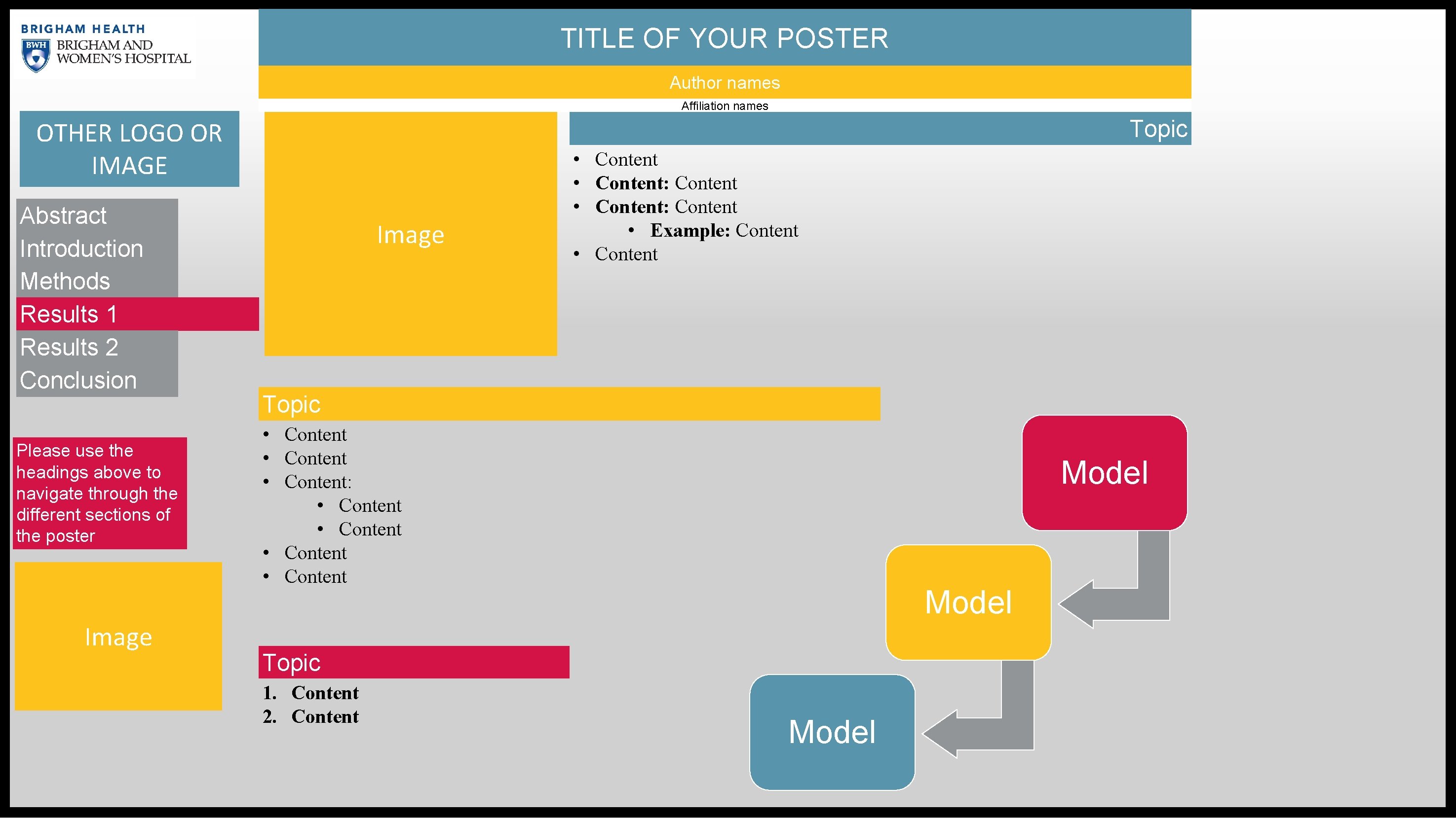 TITLE OF YOUR POSTER Author names Affiliation names OTHER LOGO OR IMAGE Abstract Introduction