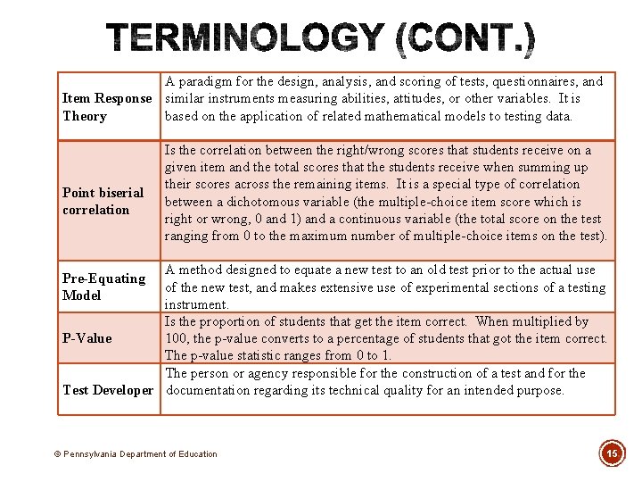 A paradigm for the design, analysis, and scoring of tests, questionnaires, and Item Response