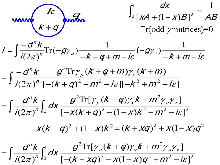 Tr(odd g matrices)=0 