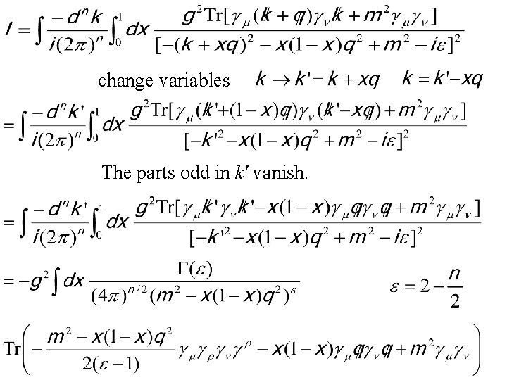 change variables The parts odd in k' vanish. 