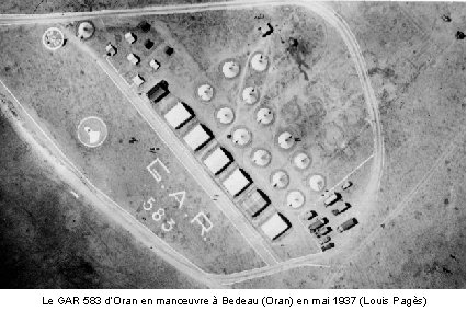 Le GAR 583 d’Oran en manœuvre à Bedeau (Oran) en mai 1937 (Louis Pagès)