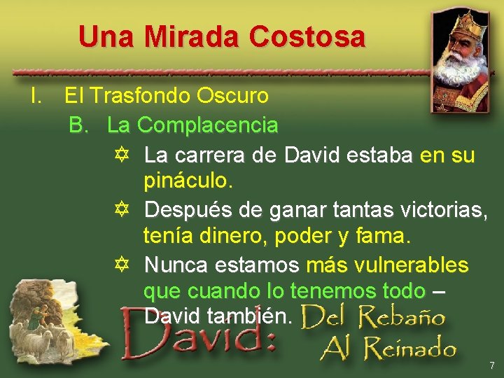 Una Mirada Costosa I. El Trasfondo Oscuro B. La Complacencia Y La carrera de