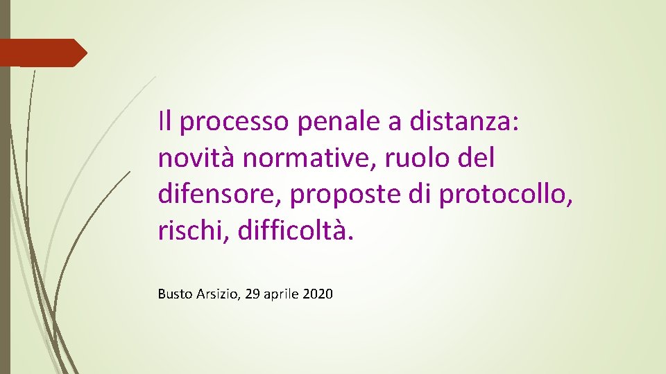 Il processo penale a distanza: novità normative, ruolo del difensore, proposte di protocollo, rischi,