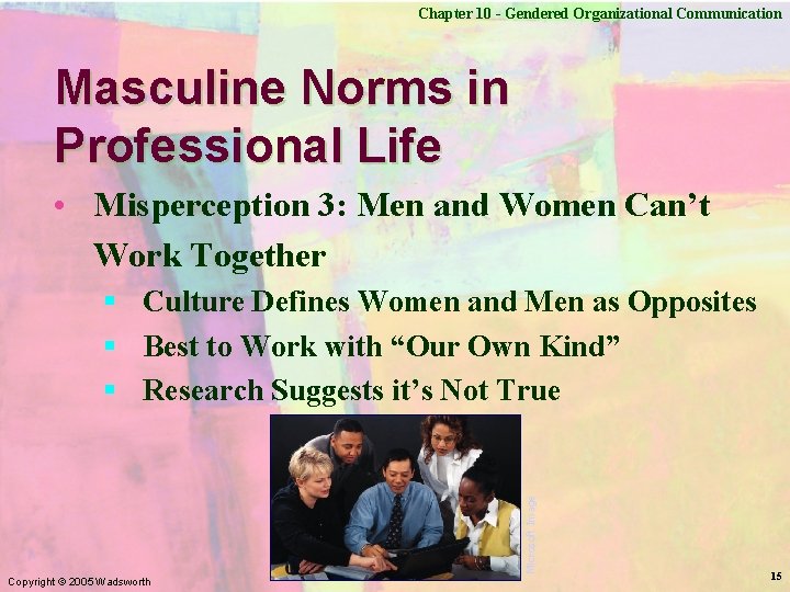 Chapter 10 - Gendered Organizational Communication Masculine Norms in Professional Life • Misperception 3: