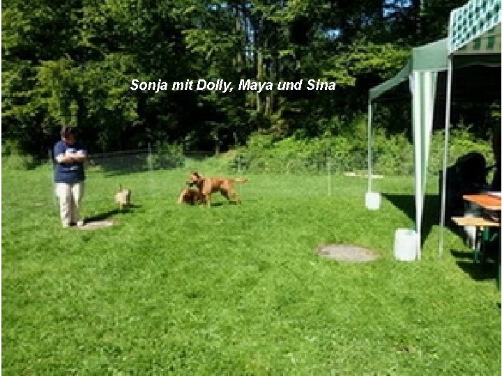 Sonja mit Dolly, Maya und Sina 