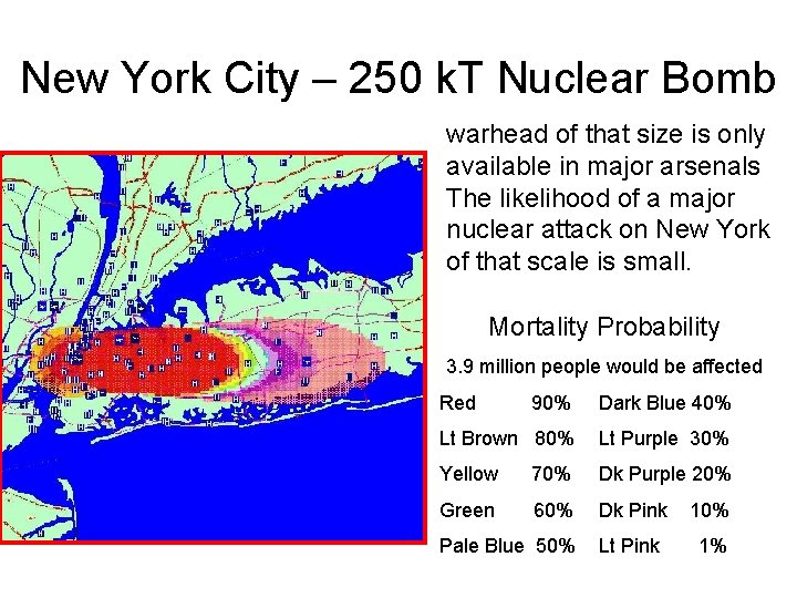 New York City – 250 k. T Nuclear Bomb warhead of that size is