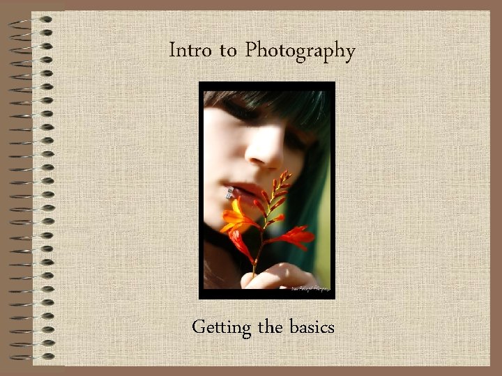 Intro to Photography Getting the basics 
