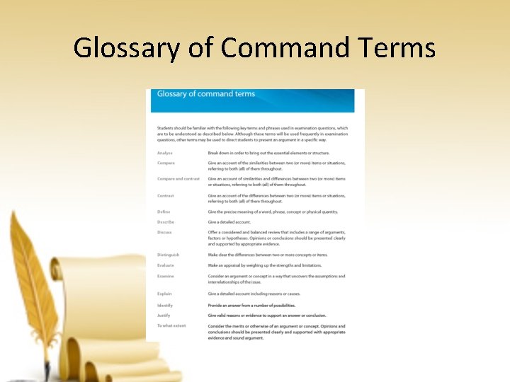 Glossary of Command Terms 