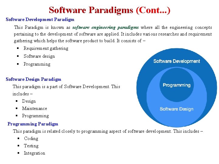 Software Paradigms (Cont. . . ) Software Development Paradigm This Paradigm is known as