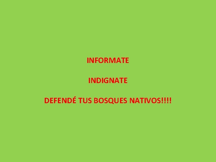 INFORMATE INDIGNATE DEFENDÉ TUS BOSQUES NATIVOS!!!! 