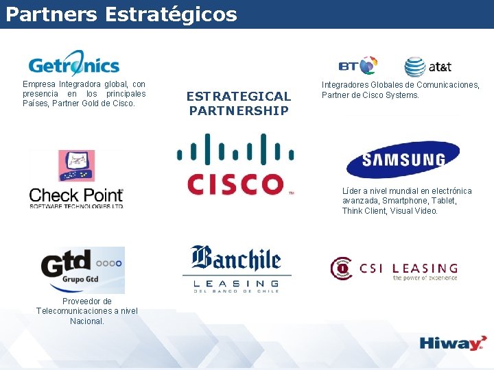 Partners Estratégicos Empresa Integradora global, con presencia en los principales Países, Partner Gold de