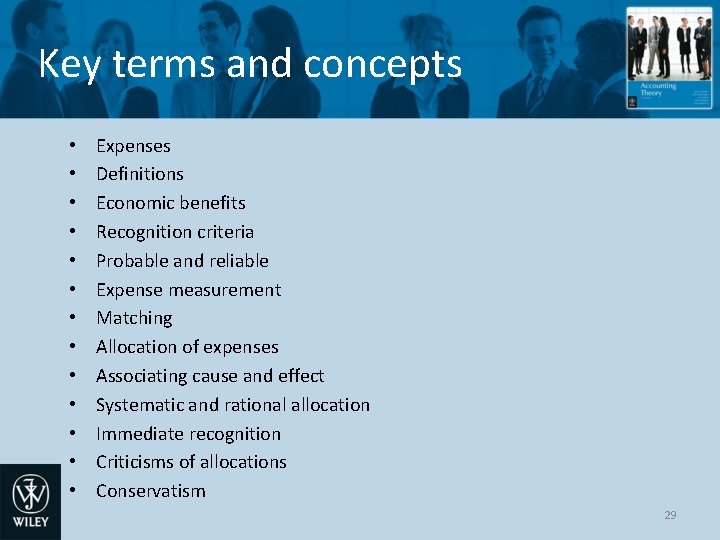 Key terms and concepts • • • • Expenses Definitions Economic benefits Recognition criteria