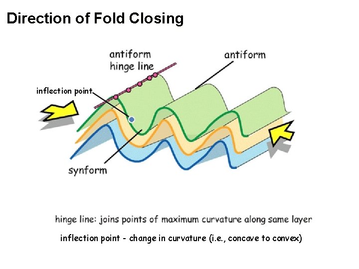 Direction of Fold Closing inflection point - change in curvature (i. e. , concave