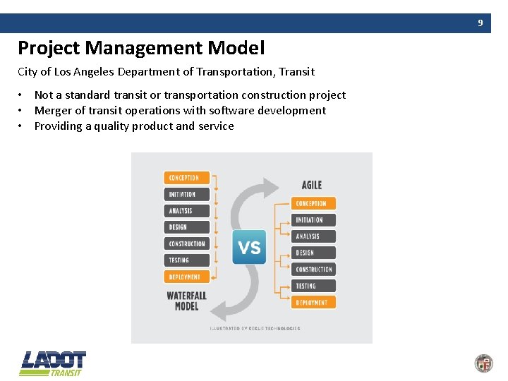 9 Project Management Model City of Los Angeles Department of Transportation, Transit • Not