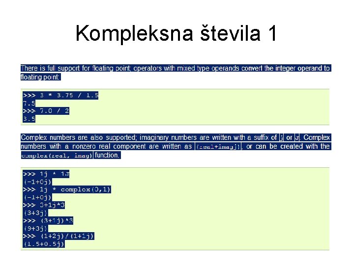 Kompleksna števila 1 