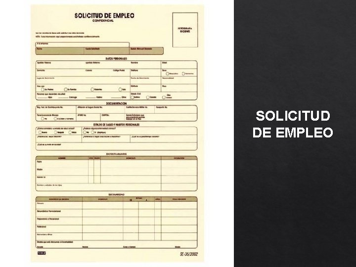 SOLICITUD DE EMPLEO 