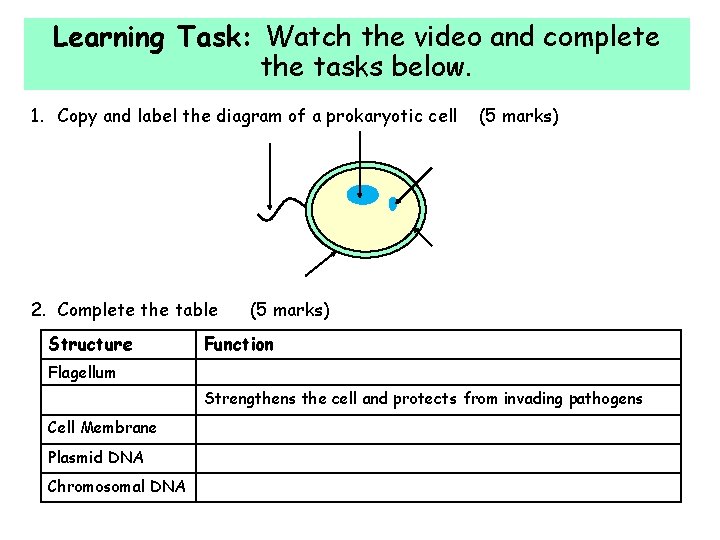 Learning Task: Watch the video and complete the tasks below. 1. Copy and label
