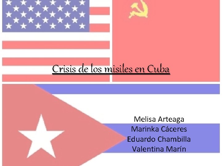 Crisis de los misiles en Cuba Melisa Arteaga Marinka Cáceres Eduardo Chambilla Valentina Marín