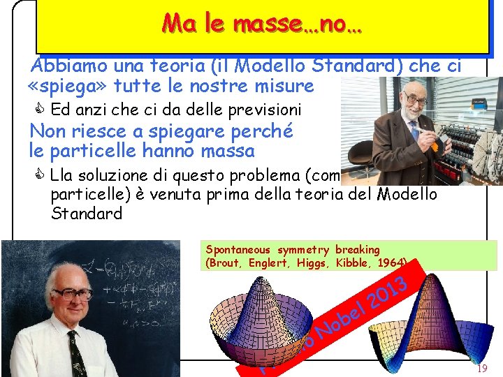 Ma le masse…no… Abbiamo una teoria (il Modello Standard) che ci «spiega» tutte le