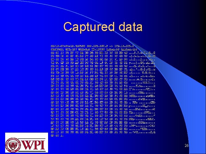 Captured data 26 